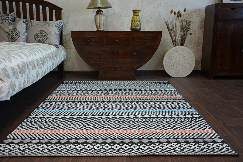 Koberec COLOR 19322/839 SISAL Pásy černý