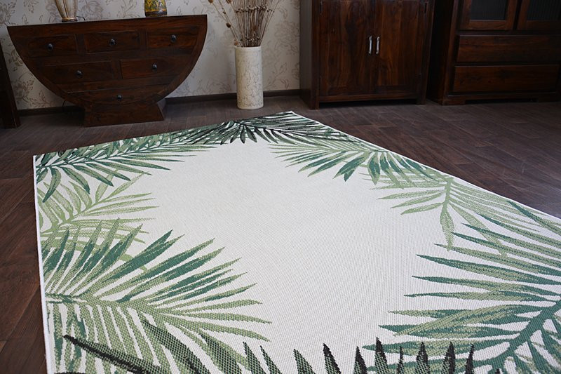 Koberec COLOR 19435/062 Listy zelený JUNGLE