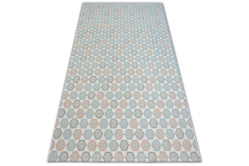 Koberec COLOR 19438/806 Hexagon tyrkys//růžový/krémový