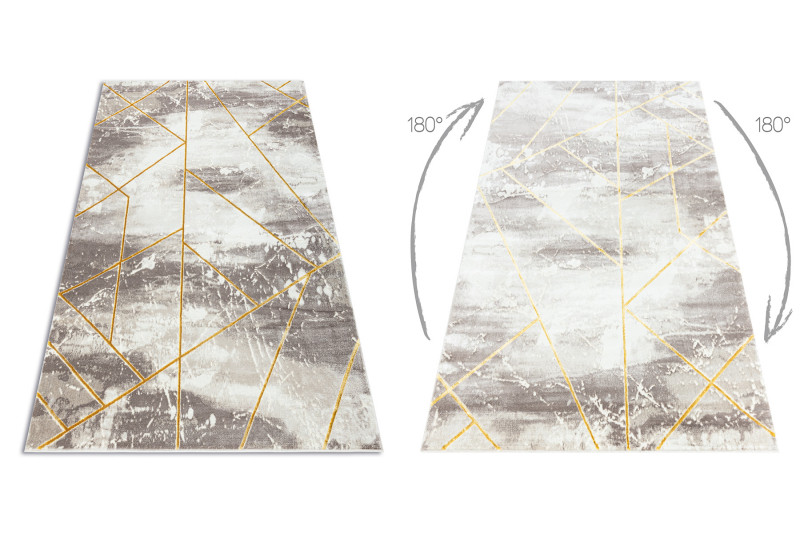 Koberec CORE 1818 Geometrický - sloní kost / zlatý