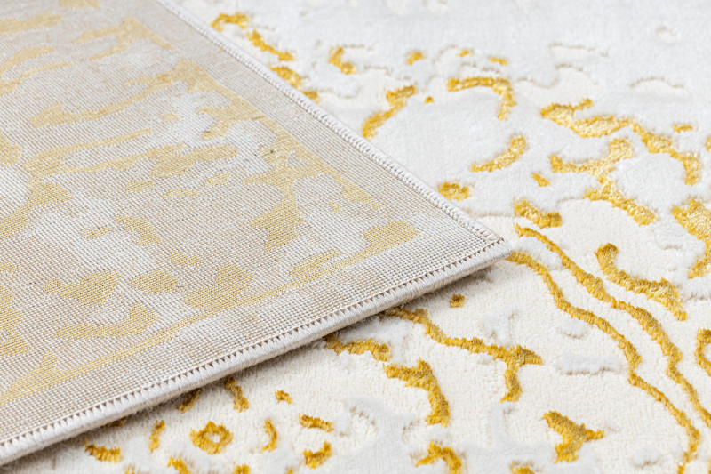 Koberec CORE 6268 Ramka, ornament - sloní kost / zlatý