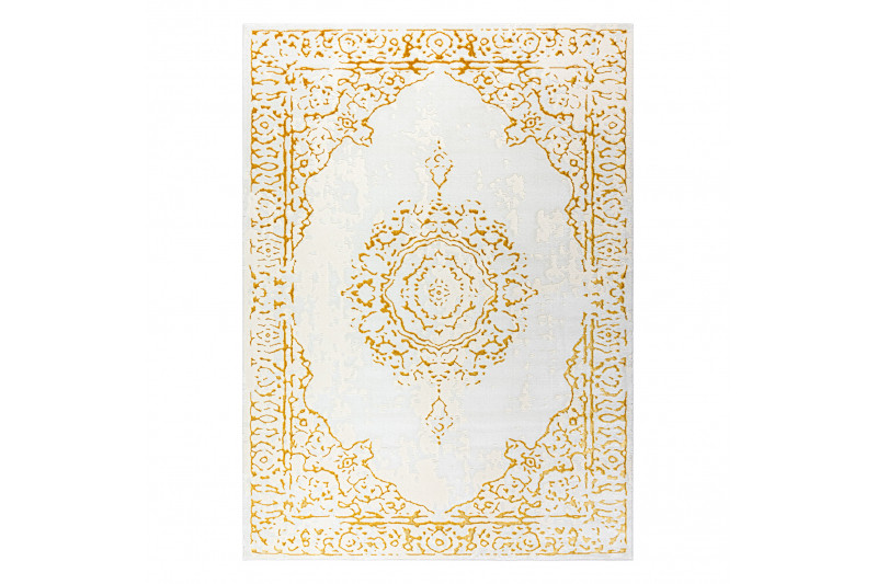 Koberec CORE 6268 Ramka, ornament - sloní kost / zlatý