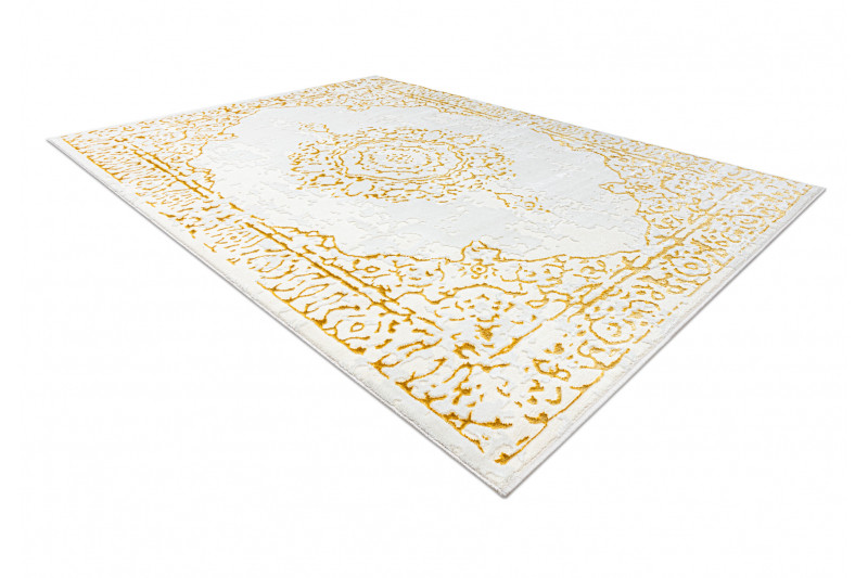 Koberec CORE 6268 Ramka, ornament - sloní kost / zlatý