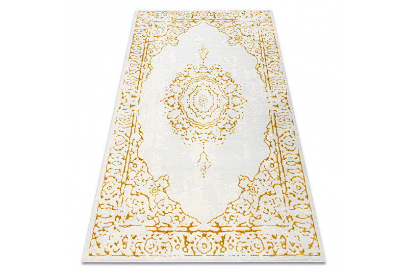 Koberec CORE 6268 Ramka, ornament - sloní kost / zlatý