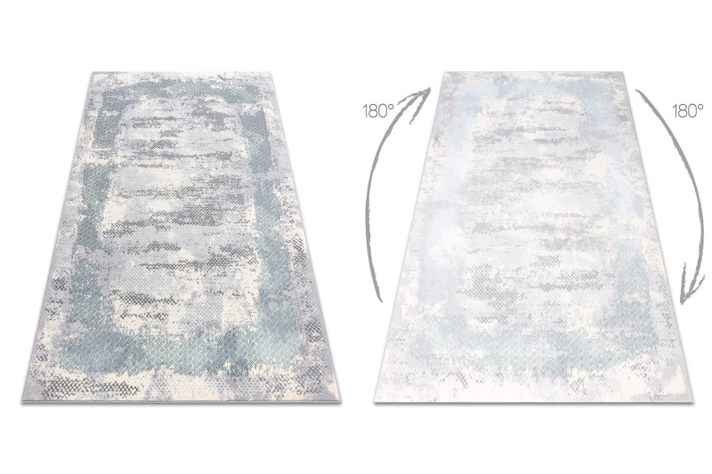 Koberec CORE A004 Ramka - sloní kost / šedý / modrý