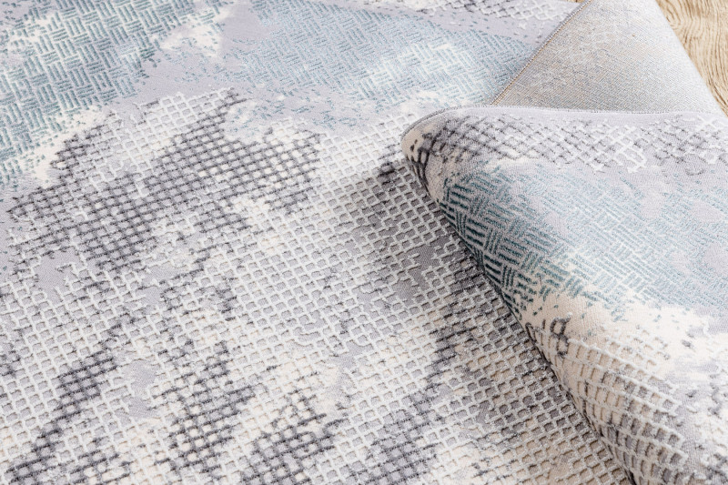 Koberec CORE A004 Ramka - sloní kost / šedý / modrý