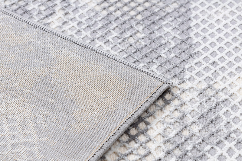 Koberec CORE A004 Ramka - sloní kost / šedý / modrý