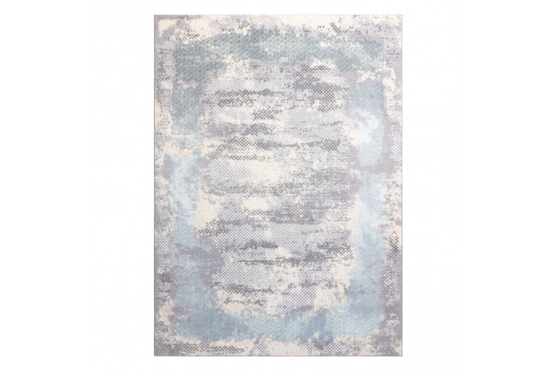 Koberec CORE A004 Ramka - sloní kost / šedý / modrý