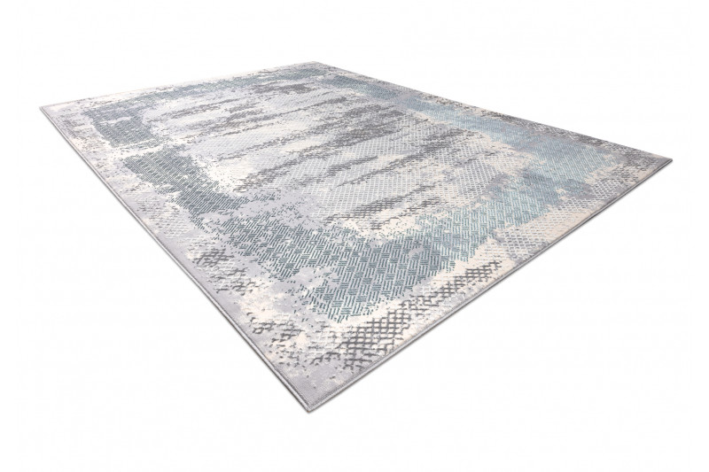 Koberec CORE A004 Ramka - sloní kost / šedý / modrý