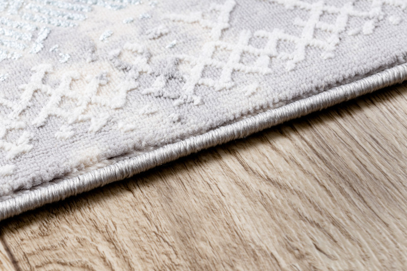 Koberec CORE A004 Ramka - sloní kost / šedý / modrý