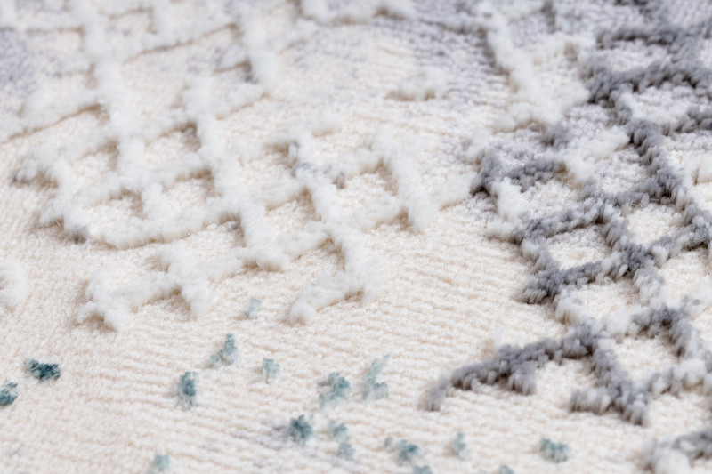 Koberec CORE A004 Ramka - sloní kost / šedý / modrý