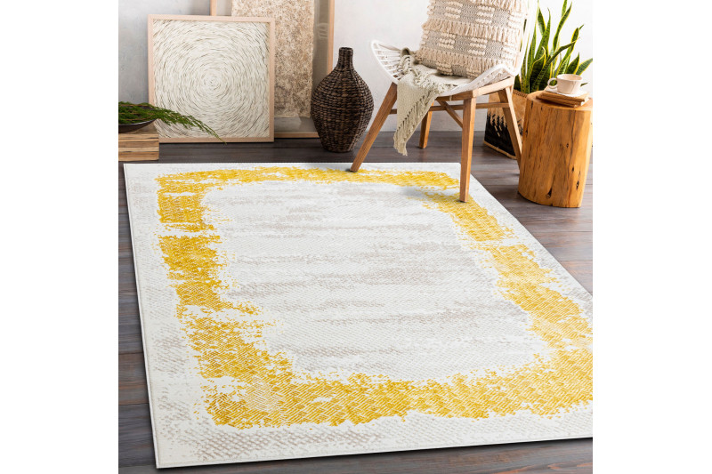 Koberec CORE A004 Ramka - sloní kost / zlatý