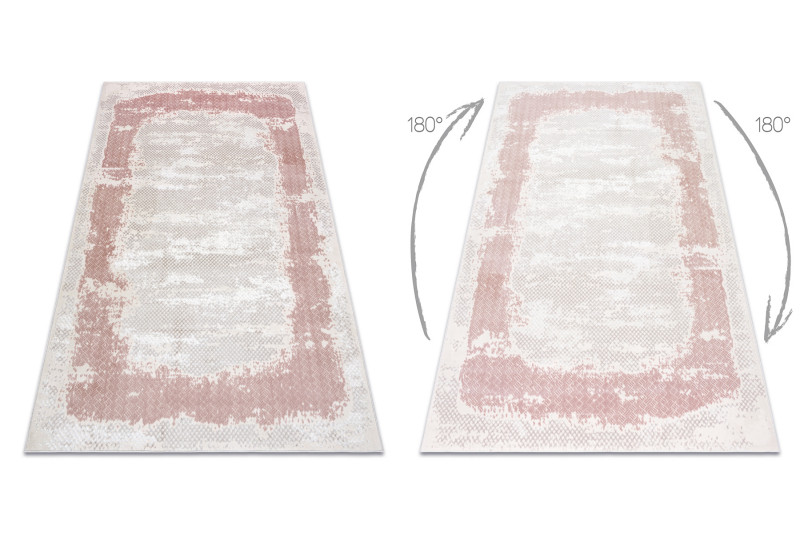 Koberec CORE A004 Ramko - světlý béžový / růžový
