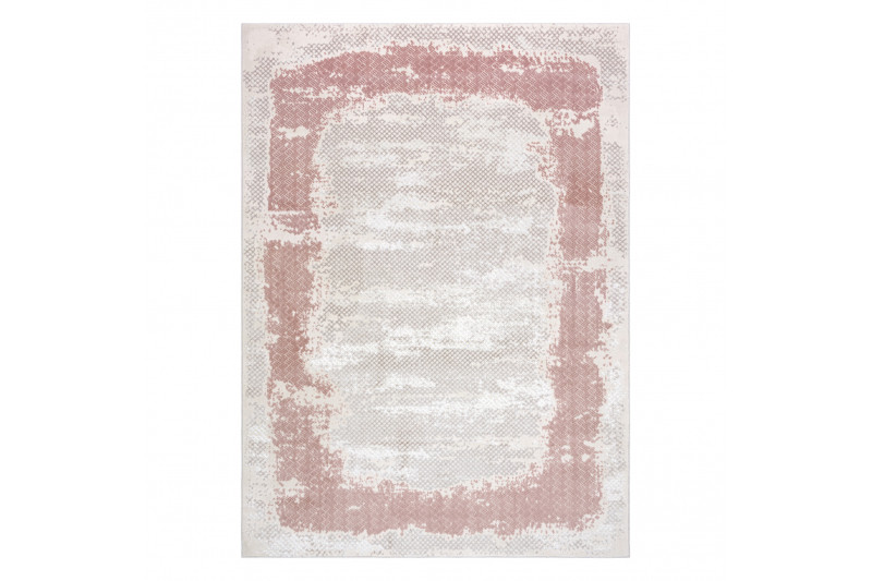 Koberec CORE A004 Ramko - světlý béžový / růžový