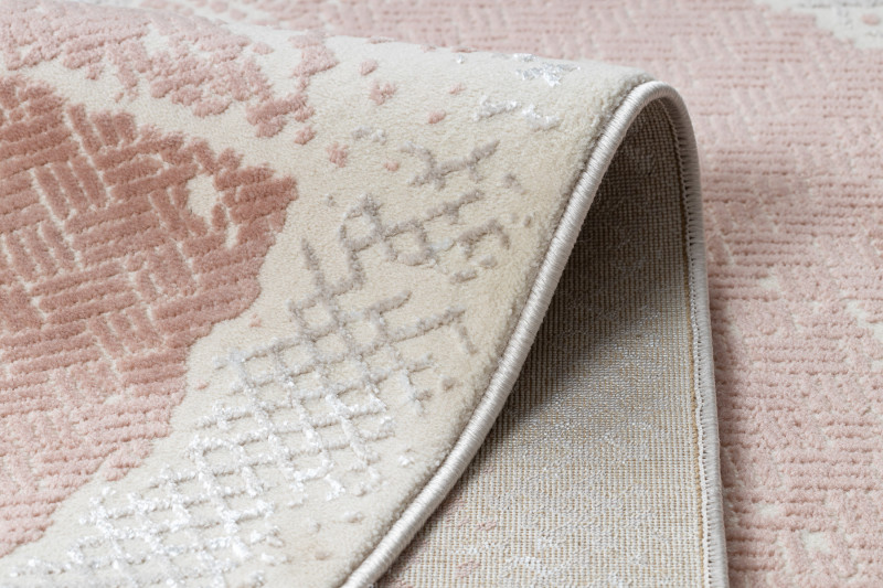 Koberec CORE A004 Ramko - světlý béžový / růžový