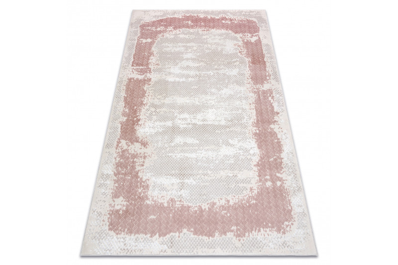 Koberec CORE A004 Ramko - světlý béžový / růžový