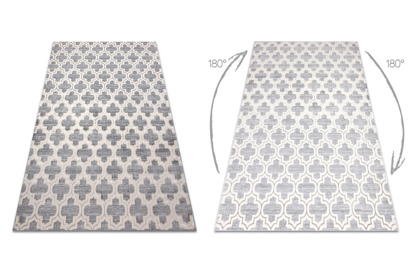 Koberec CORE W6764 Koniczyna marokánska Trellis - šedý / krém