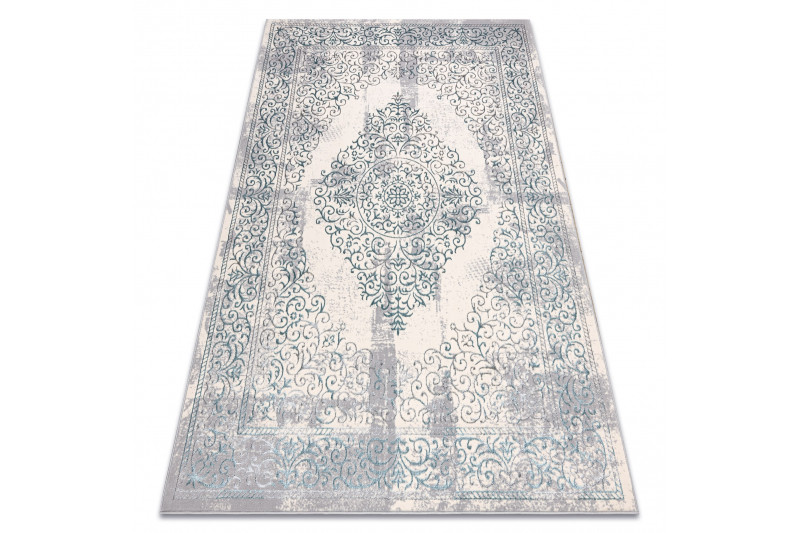 Koberec CORE W7161 Rozeta Vintage - světlomodrý / krém / šedý