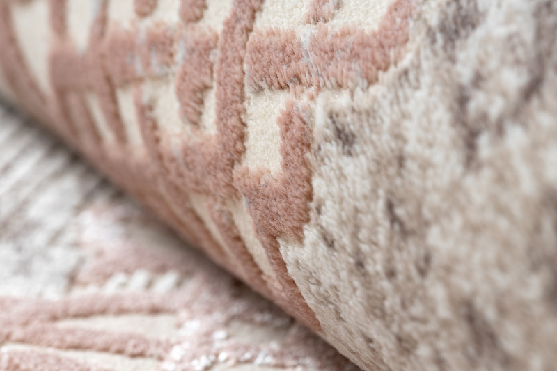 Koberec CORE W9797 Ramka, Rozeta - béžový / růžový