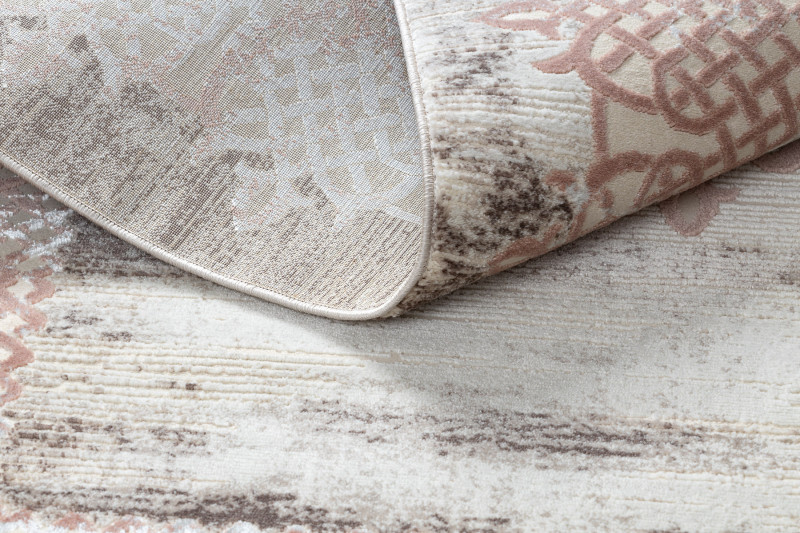 Koberec CORE W9797 Ramka, Rozeta - béžový / růžový