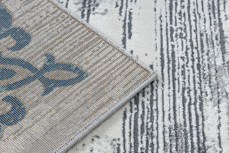 Koberec CORE W9797 Ramka, Rozeta - modrý / šedý