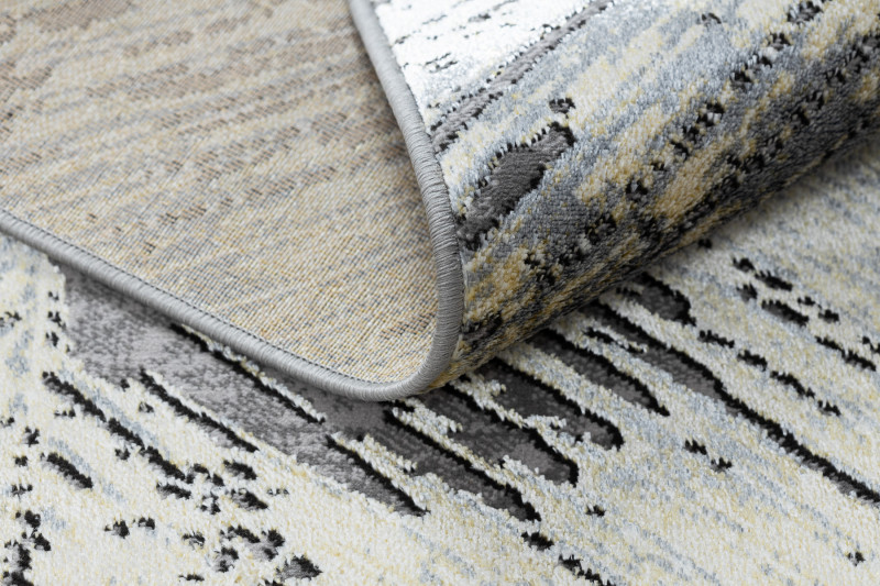 Koberec DE LUXE 2087 Jodelka Chevron vintage - zlatý / šedý