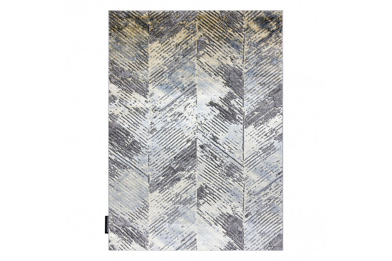 Koberec DE LUXE 2087 Jodelka Chevron vintage - zlatý / šedý