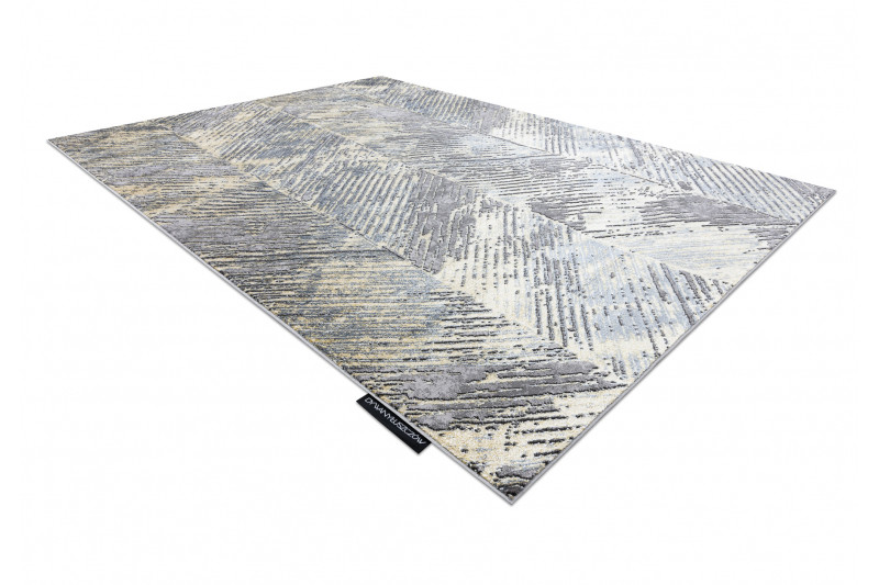 Koberec DE LUXE 2087 Jodelka Chevron vintage - zlatý / šedý