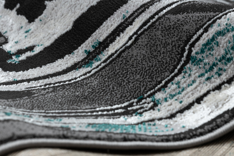 Koberec DE LUXE 619 Ramka - šedý / zelený