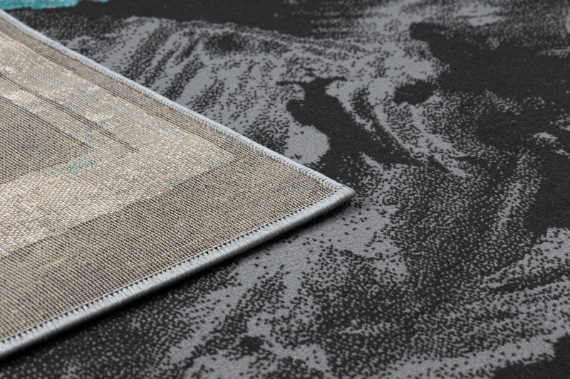 Koberec DE LUXE 619 Ramka - šedý / zelený