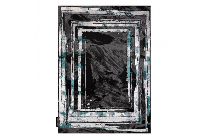 Koberec DE LUXE 619 Ramka - šedý / zelený