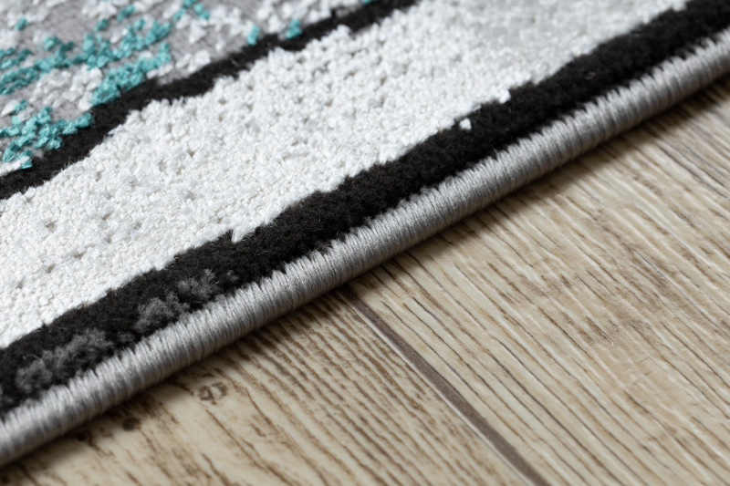 Koberec DE LUXE 619 Ramka - šedý / zelený