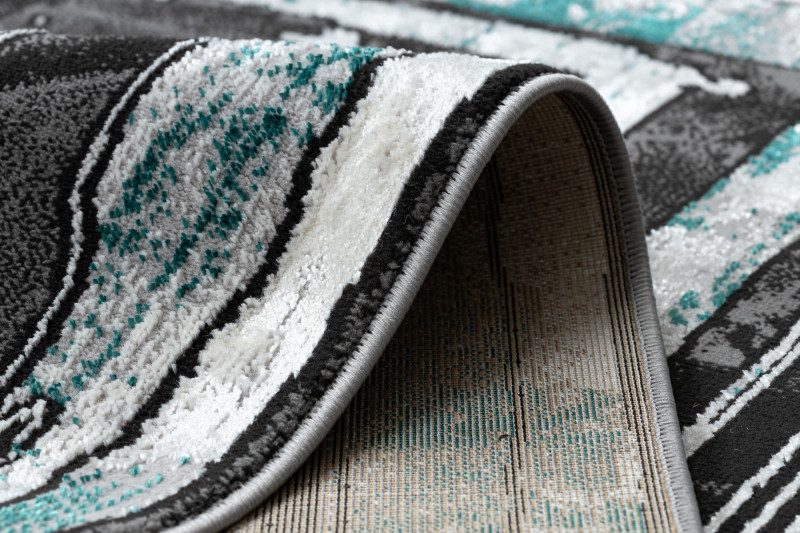 Koberec DE LUXE 619 Ramka - šedý / zelený