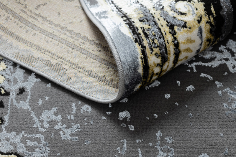 Koberec DE LUXE 628 Ornament vintage - šedý / zlatý