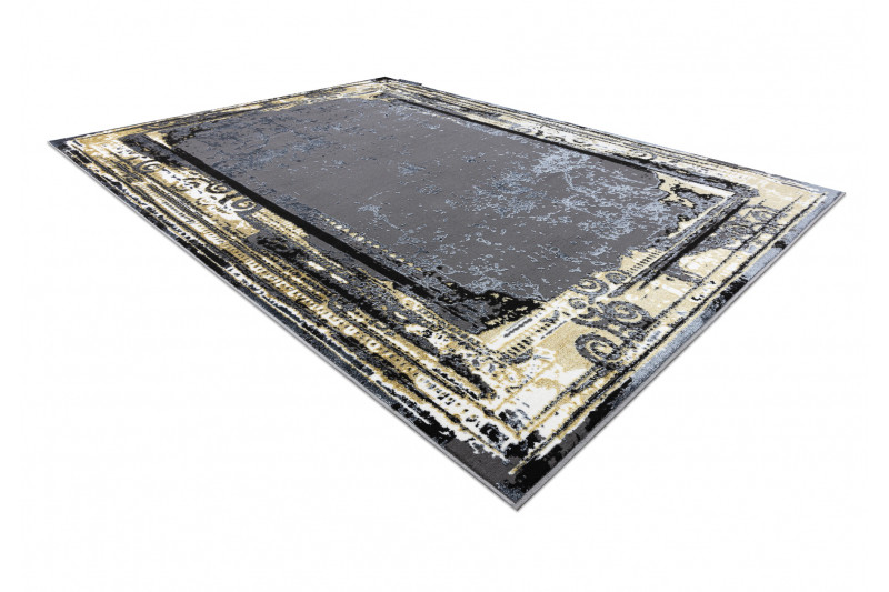 Koberec DE LUXE 628 Ornament vintage - šedý / zlatý