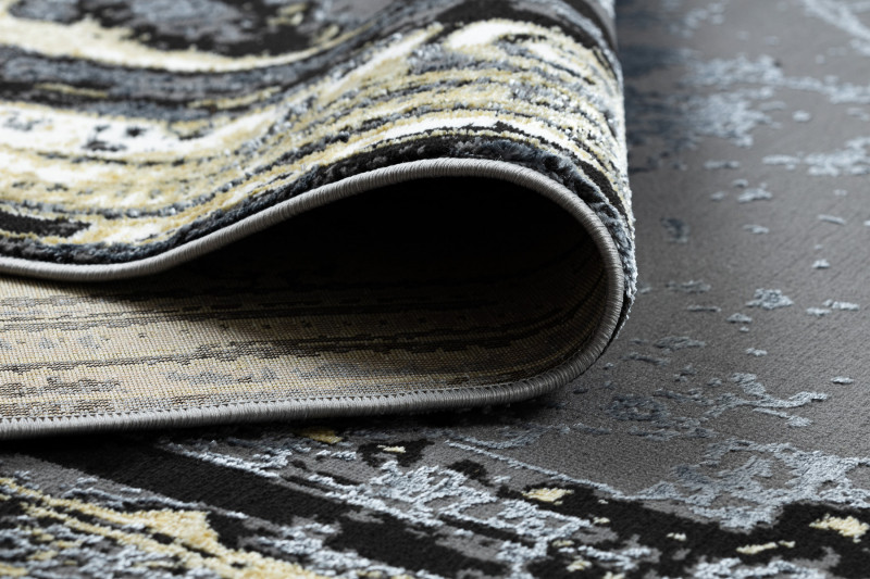 Koberec DE LUXE 628 Ornament vintage - šedý / zlatý