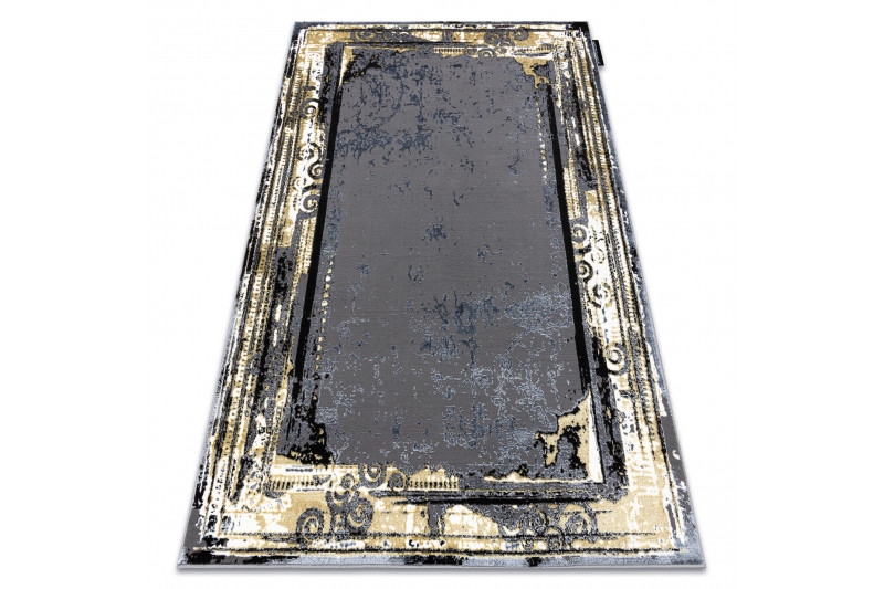 Koberec DE LUXE 628 Ornament vintage - šedý / zlatý