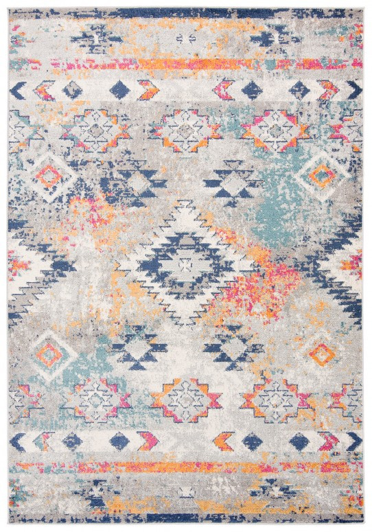 Koberec DENVER G003A FAA - bílý, tmavomodrý