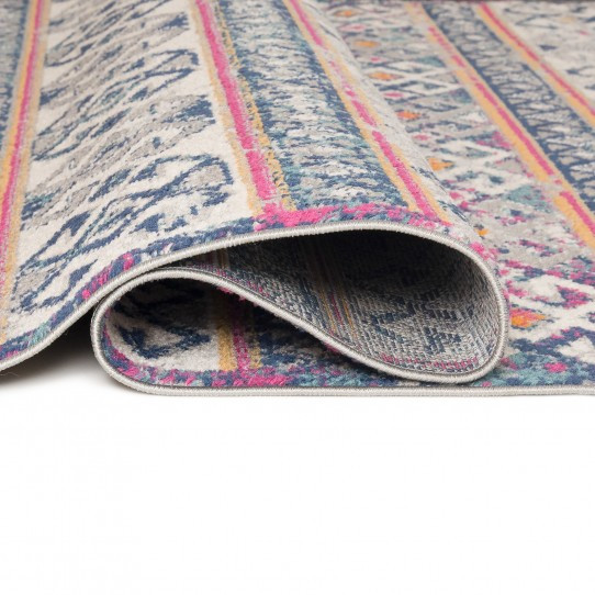 Koberec DENVER G004A FAA - bílý, tmavomodrý