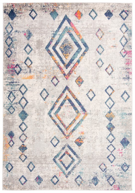 Koberec DENVER G025A FAA - bílý, tmavomodrý