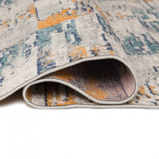 Koberec DENVER G053A FAA - bílý, tmavomodrý