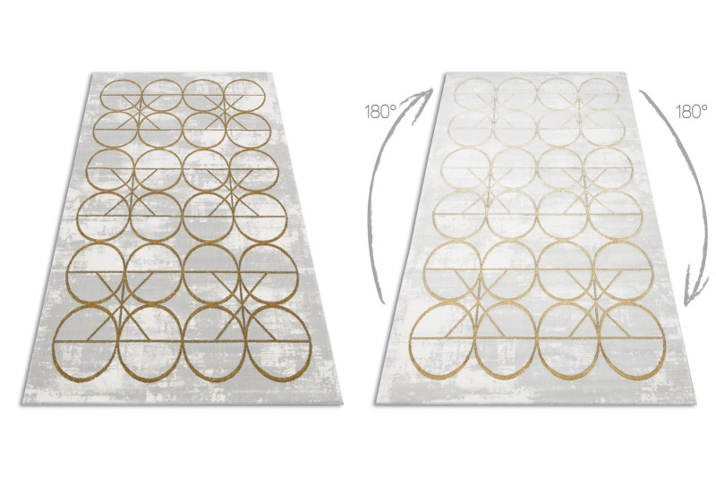 Koberec EMERALD exkluzivní 1010 glamour, styl kruhy krém/zlatý