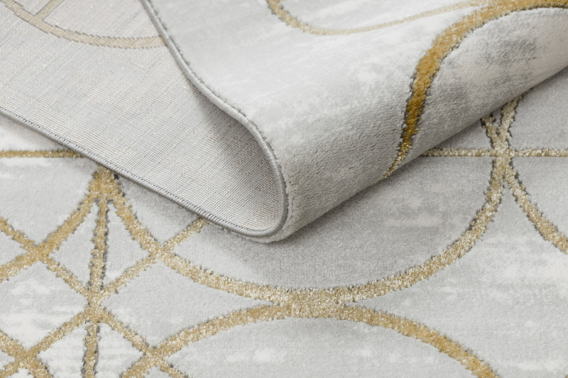 Koberec EMERALD exkluzivní 1010 glamour, styl kruhy krém/zlatý