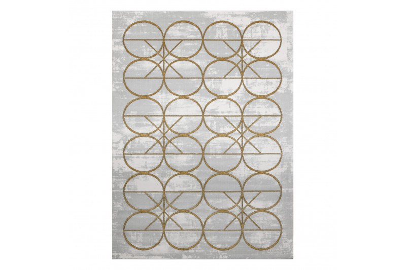Koberec EMERALD exkluzivní 1010 glamour, styl kruhy krém/zlatý