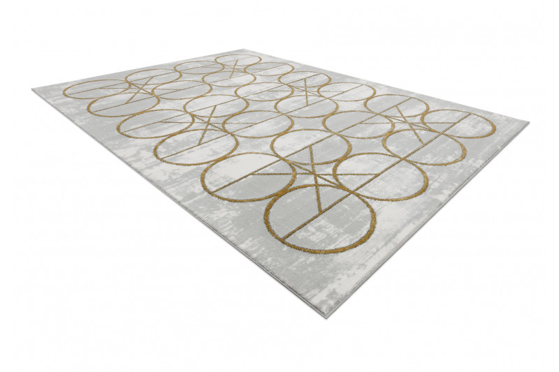 Koberec EMERALD exkluzivní 1010 glamour, styl kruhy krém/zlatý