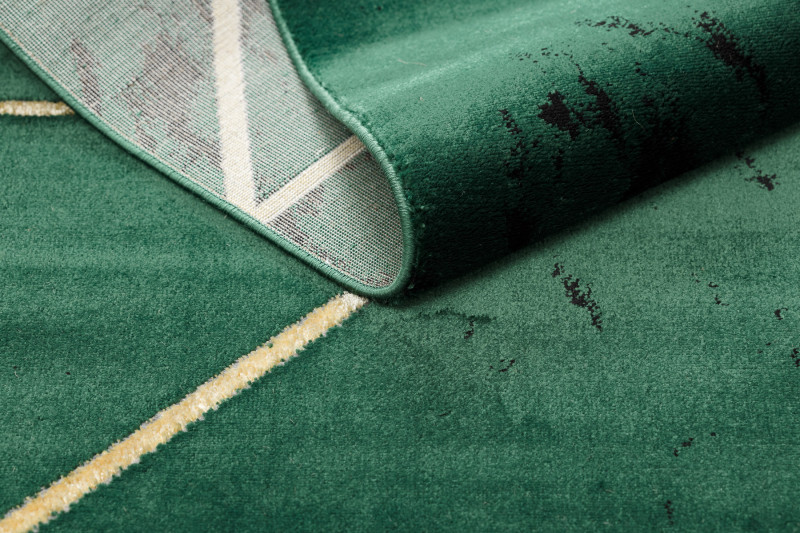 Koberec EMERALD exkluzivní 1012 glamour, styl geometrický, marmur lahvově zelený/zlatý