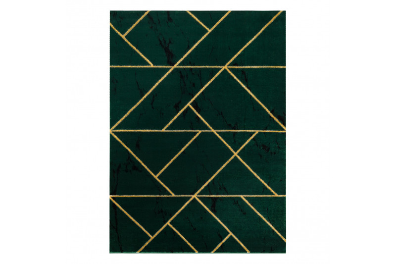 Koberec EMERALD exkluzivní 1012 glamour, styl geometrický, marmur lahvově zelený/zlatý