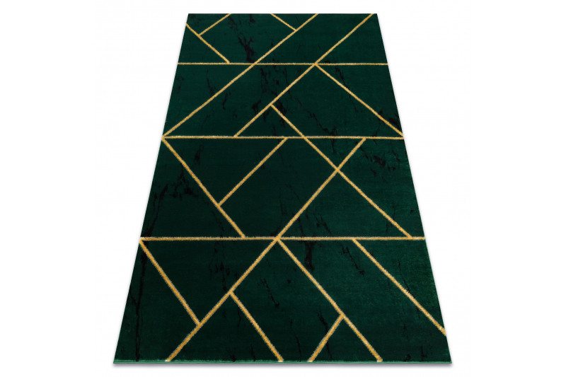 Koberec EMERALD exkluzivní 1012 glamour, styl geometrický, marmur lahvově zelený/zlatý