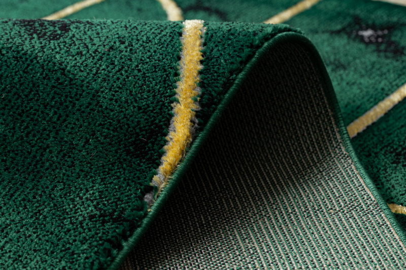 Koberec EMERALD exkluzivní 1016 glamour, styl art deco, marmur lahvově zelený / zlatý
