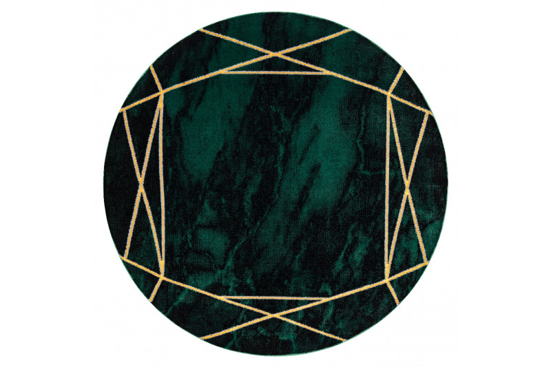 Koberec EMERALD exkluzivní 1022 kruh - glamour, marmur, geometrický zelený/zlatý
